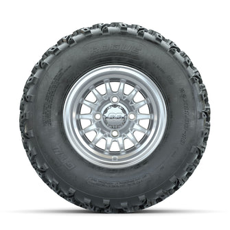 GTW Medusa Machined/Silver 10 in Wheels with 22x11.00-10 Rogue All Terrain Tires  Full Set