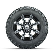 GTW Tempest Machined/Black 12 in Wheels with 22x11.00-12 Rogue All Terrain Tires  Full Set