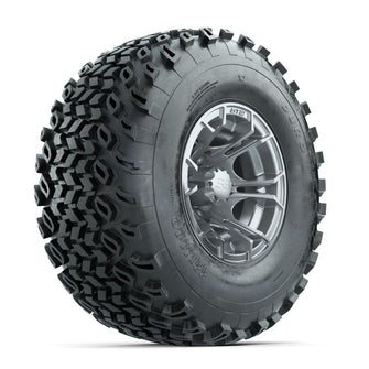 GTW Spyder Silver Brush 10 in Wheels with 22x11-10 Duro Desert All Terrain Tires – Full Set