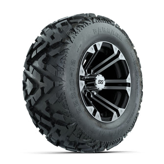 12ù GTW Specter Black and Machined Wheels with 23ù Barrage Mud Tires  Set of 4