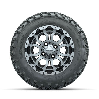 GTW Omega Machined/Black 12 in Wheels with 22x11.00-12 Rogue All Terrain Tires – Full Set