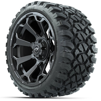 Set of (4) 15" GTW Raven Matte Gray Wheels with 23x10-R15 Nomad All-Terrain Tires