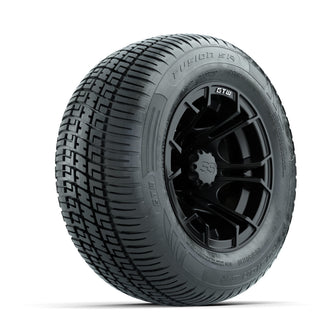 GTW Spyder Matte Black 10 in Wheels with 205/50-10 Fusion SR Steel Belted Radial Tires  Full Set