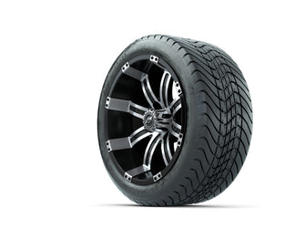 14ù GTW Tempest Black and Machined Wheels with GTW Mamba Street Tires  Set of 4