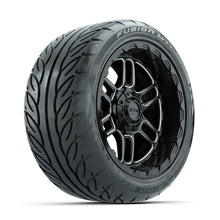 GTW Titan Machined/Black 14 in Wheels with 225/40-R14 Fusion GTR Street Tires  Full Set