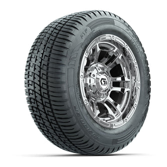 GTW Shogun Chrome 12 in Wheels with 215/50-R12 Fusion S/R Steel Belt Radial Tires  Full Set