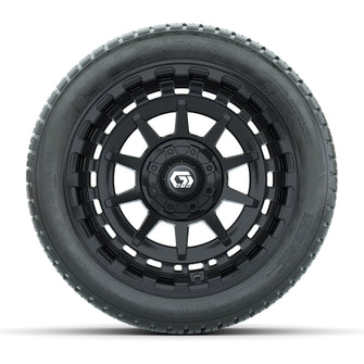 GTW Barricade Gloss Black 14 in Wheels with 205/30-14 Fusion Street Tires  Full Set