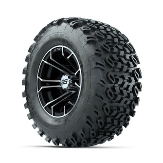 GTW Spyder Machined/Black 10 in Wheels with 20x10-10 Duro Desert All Terrain Tires  Full Set