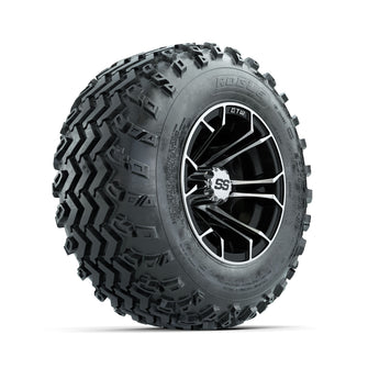 GTW Spyder Machined/Black 10 in Wheels with 20x10.00-10 Rogue All Terrain Tires  Full Set