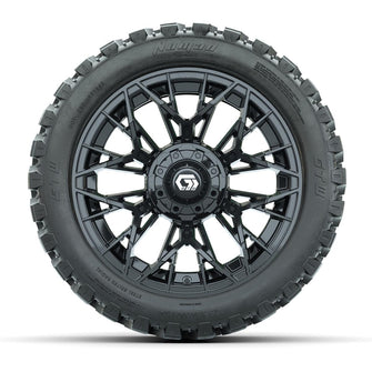 Set of (4) 14 in GTW® Stellar Black Wheels with 23x10-R14 Nomad All-Terrain Tires