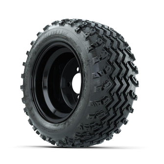 GTW Steel Black Centered 10 in Wheels with 18x9.50-10 Rogue All Terrain Tires – Full Set