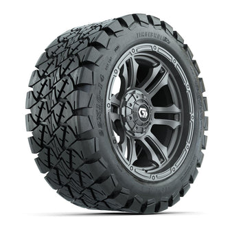 GTW® Shogun Gunmetal 14 in Wheels with 22x10-14 Timberwolf All-Terrain Tires – Full Set