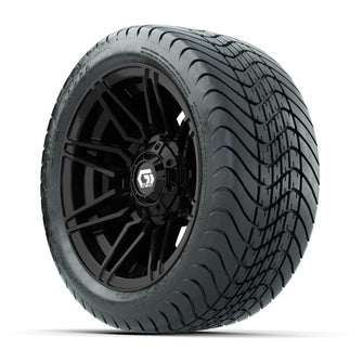 GTW® Stealth Gloss Black 12 in Wheels with 215/35-12 Mamba Street Tires – Full Set