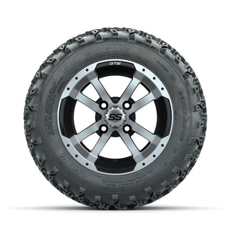 GTW Storm Trooper Machined/Black 12 in Wheels with 22x11.00-12 Rogue All Terrain Tires – Full Set