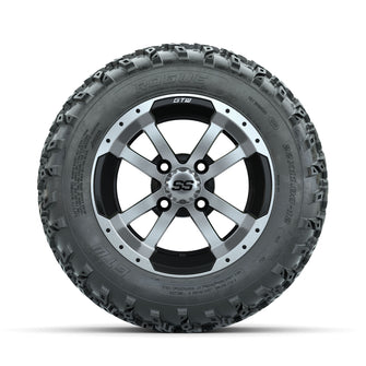 GTW Storm Trooper Machined/Black 12 in Wheels with 22x11.00-12 Rogue All Terrain Tires  Full Set