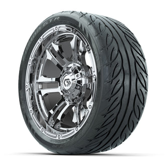 GTW Shogun Chrome 14 in Wheels with 205/40-R14 Fusion GTR Steel Belted Street Tires  Full Set