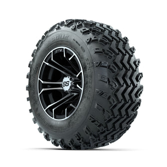 GTW Spyder Machined/Black 10 in Wheels with 20x10.00-10 Rogue All Terrain Tires  Full Set