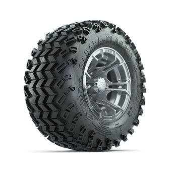 GTW Spyder Silver Brush 10 in Wheels with 20x10-10 Sahara Classic All Terrain Tires – Full Set