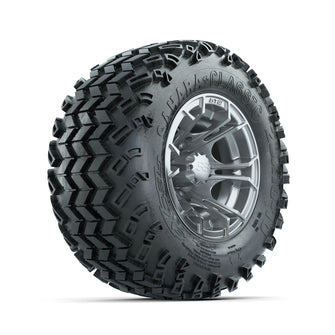 GTW Spyder Silver Brush 10 in Wheels with 20x10-10 Sahara Classic All Terrain Tires  Full Set