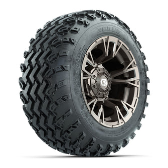 GTW Vandal Satin Bronze/Machined 12 in Wheels with 22x11.00-12 Rogue All-Terrain Tires  Full Set