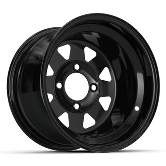 12&Prime; Spoke Glossy Black Steel Wheel (2:5 Offset) PN# 55049 GTW 