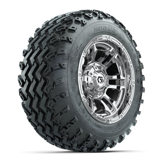 GTW® Shogun Chrome 12 in Wheels with 22x11.00-12 Rogue All-Terrain Tires – Full Set