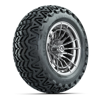 GTW Boost Chrome 14 in Wheels with 23x10-14 Predator All-Terrain Tires  Full Set