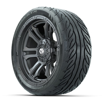 GTW Shogun Gunmetal 14 in Wheels with 205/40-R14 Fusion GTR Steel Belted Street Tires  Full Set