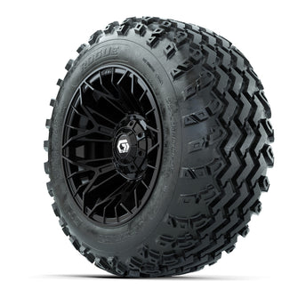 GTW Stellar Black 12 in Wheels with 22x11.00-12 Rogue All Terrain Tires  Full Set