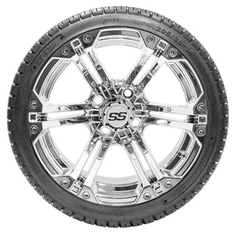 14” GTW Specter Chrome Wheels with 19” Fusion Street Tires – Set of 4 PN# A19-396 GTW 