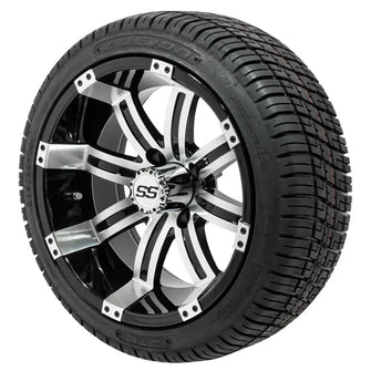 14” GTW Tempest Black and Machined Wheels with 19” Fusion Street Tires – Set of 4 PN# A19-399 GTW 