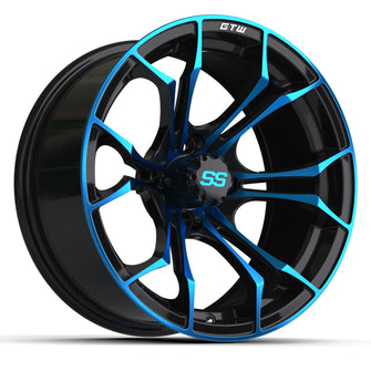 15&Prime; GTW&reg; Spyder Wheel – Black with Blue PN# 19-308 GTW 