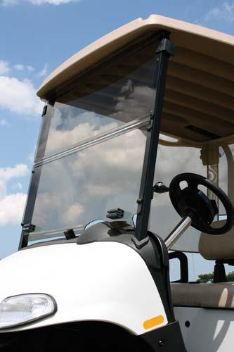 EZGO ST350 - Red Dot Clear Folding Windshield