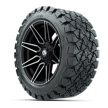 GTW® Stealth Gloss Black/Machined 14 in Wheels with 22x10-14 Timberwolf All-Terrain Tires – Full Set