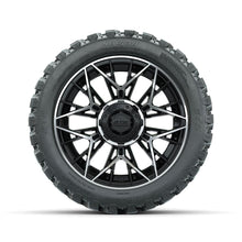 Set of (4) 14 in GTW® Stellar Machined & Black Wheels with 23x10-R14 Nomad All-Terrain Tires