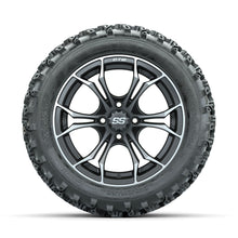 GTW Spyder Machined/Grey 14 in Wheels with 23x10.00-14 Rogue All Terrain Tires  Full Set