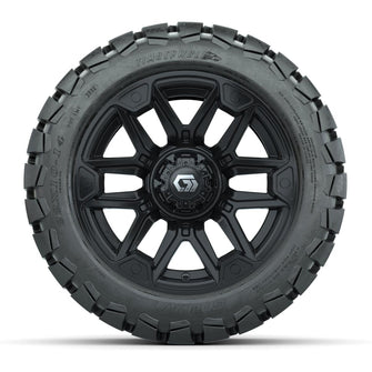 GTW® Graffiti Gloss Black 14 in Wheels with 22x10-14 Timberwolf All-Terrain Tires – Full Set