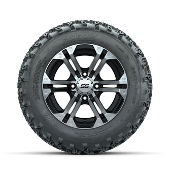 GTW Specter Machined/Black 12 in Wheels with 22x11.00-12 Rogue All Terrain Tires  Full Set