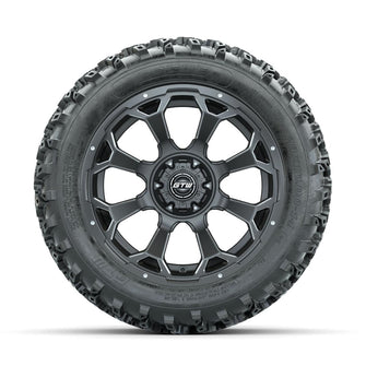 GTW Raven Ball Milled/Matte Grey 14 in Wheels with 23x10.00-14 Rogue All Terrain Tires – Full Set