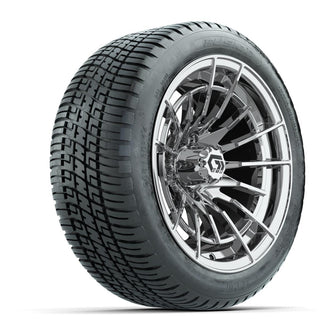 GTW® Boost Chrome 14 in Wheels with 205/30-14 Fusion Street Tires – Full Set