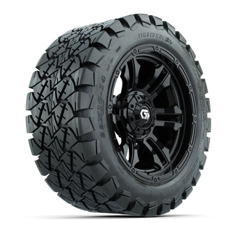 GTW Shogun Gloss Black 14 in Wheels with 22x10-14 Timberwolf All-Terrain Tires  Full Set