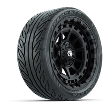 GTW Barricade Gloss Black 14 in Wheels with 205/40-R14 Fusion GTR Steel Belted Street Tires  Full Set