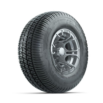 GTW Spyder Silver Brush 10 in Wheels with 205/65-R10 Fusion SR Steel Belted Radial Tires – Full Set