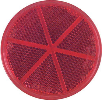 Red Quick Mount, Self Adhesive Reflector. 3" Diameter