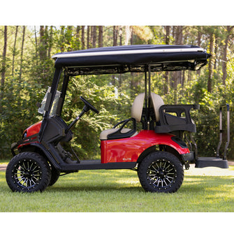 RedDot EZGO Express S4 Elite with 80ù Non Modular Top Beige 3-Sided Track Style Vinyl Enclosure (Years 2023-Up)