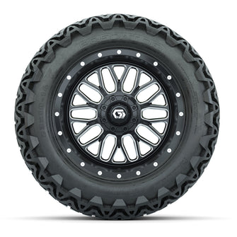 Set of (4) 14 in GTW Helix Machined & Black Wheels with 23x10-14 Predator All-Terrain Tires