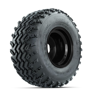 Juego completo de ruedas GTW Steel Matte Black 3:5 Offset de 10 in con neumáticos Rogue All Terrain 22x11.00-10