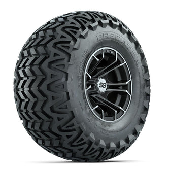 GTW Spyder Machined/Matte Grey 10 in Wheels with 22x11-10 Predator All Terrain Tires – Full Set