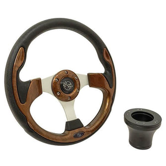 1985-Up Yamaha - GTW Woodgrain Rally Steering Wheel with Adaptor