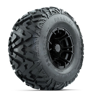 GTW Spyder Matte Black 10 in Wheels with 22x10-10 Barrage Mud Tires – Full Set